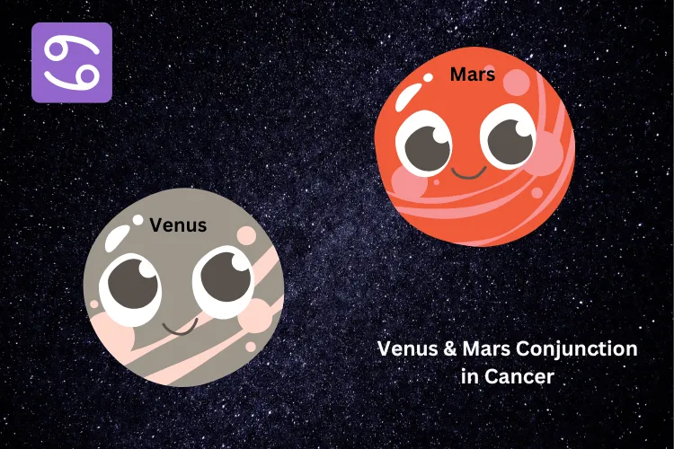 Venus & Mars Conjunction in Cancer - Impact of various Moon Signs.