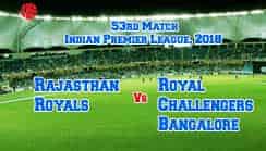 53rd IPL 2018 Match: Can Rajasthan Royals Beat Royal Challengers Bangalore?