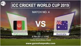 2019 World Cup Prediction: Afghanistan Vs Australia 4th Match Prediction