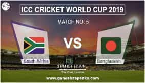 2019 World Cup Prediction: South Africa Vs Bangladesh 5th Match Prediction