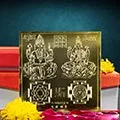 Lakshmi Ganesha Yantra Golden Plated