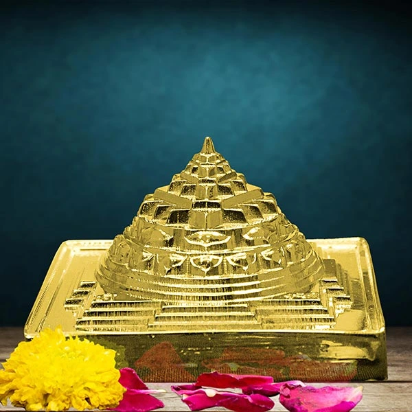 Meru Prushth Shree Yantra - Golden Plated