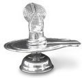 Crystal Shivling (25 gm) With Silverbase (100 gm)